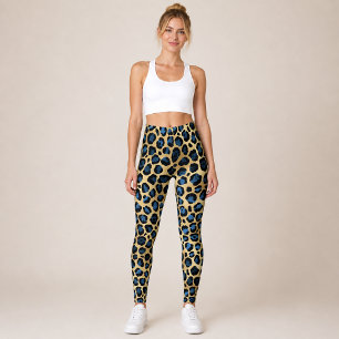 Legging Leopardo Azul Dourado