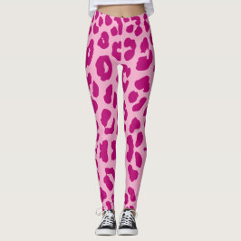 Legging Leopardo das Halloween Imprime Escuro e Rosas clar