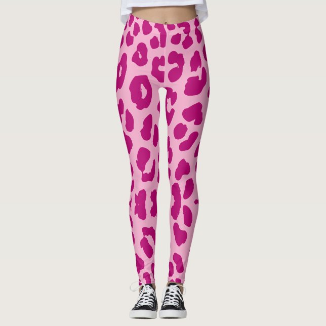Legging Leopardo das Halloween Imprime Escuro e Rosas clar (Frente)
