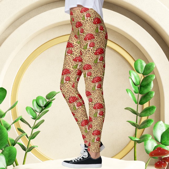 Legging Leopardo de luxo com Impressão de cogumelos (Criador carregado)