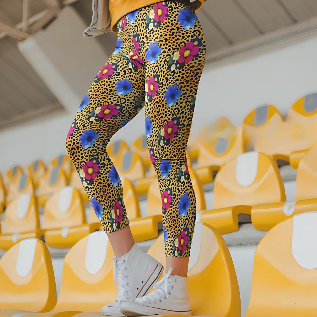 Legging Leopardo de luxo com Impressão de flores (Criador carregado)