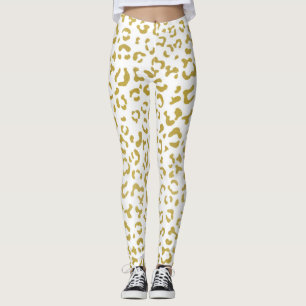 Legging Leopardo Dourado, Brilho Dourado, Impressão Leopar