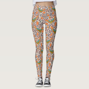 Legging Leopardo modesto, pássaros do Paraíso
