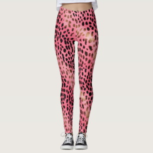 Legging Leopardo Negro Rosa Menor
