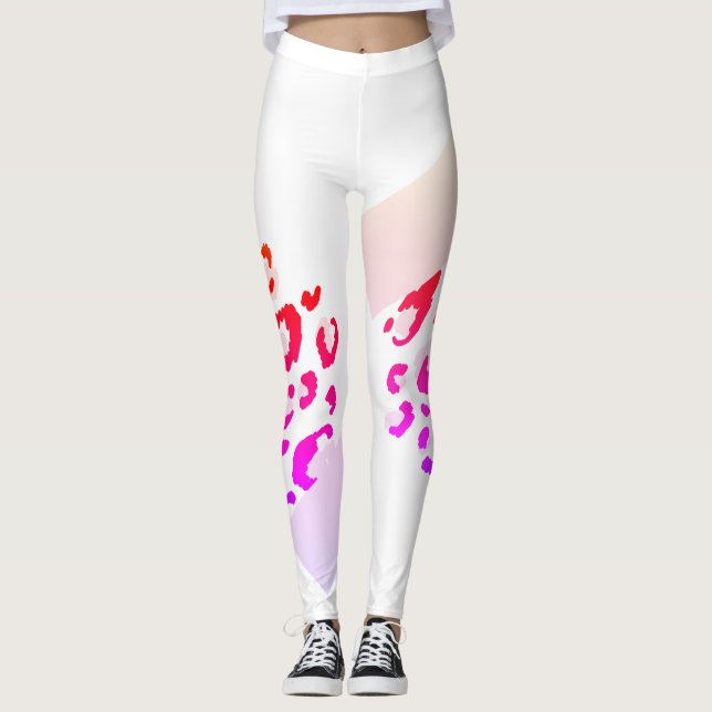 Legging  Leopardo Rosa Geométrico  (Frente)