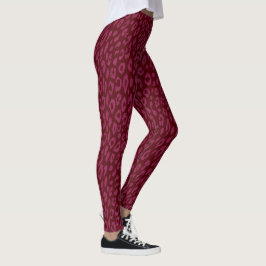 Legging Leopardo rosa quente e vermelho escuro único