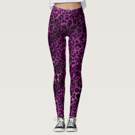 Legging Leopardo roxo e Dourado Design 3