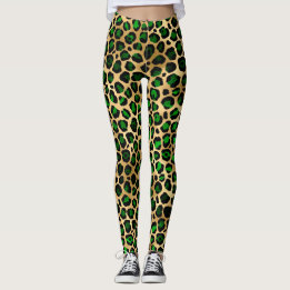Legging Leopardo Verde e Dourado