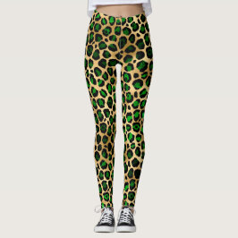 Legging Leopardo Verde e Dourado