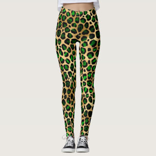 Legging Leopardo Verde e Dourado