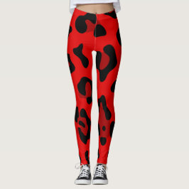 Legging leopardo vermelho