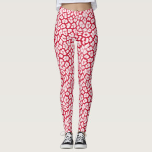 Legging Leopardo vermelho e branco