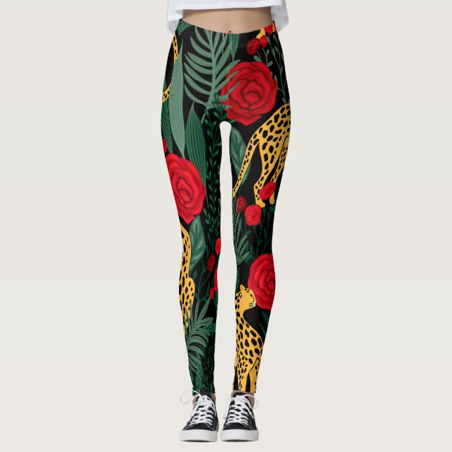 Legging Leopardos e Rosas (Frente)