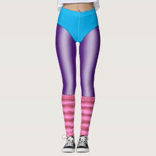 Legging Leotard de Workout Aeróbico e Legwarmers