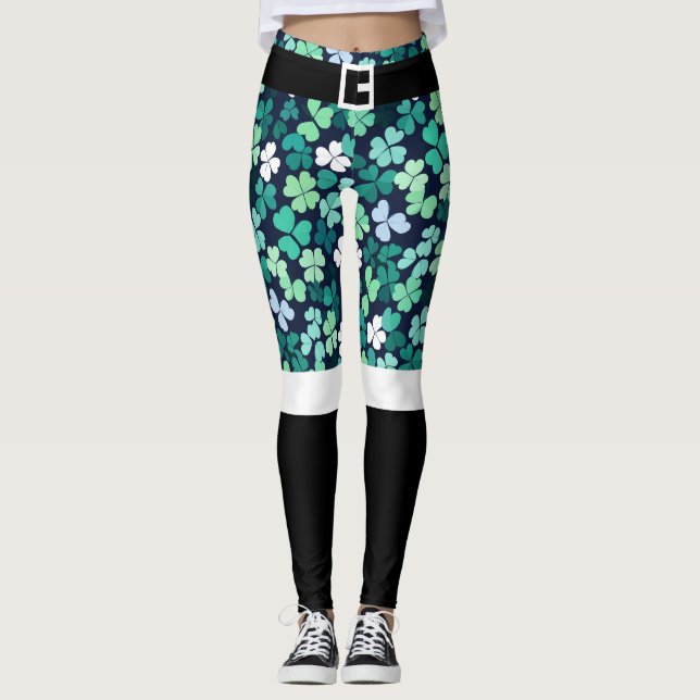 Legging Leprechaun Cosplay Rua Irlandesa. Dia de Patrick (Frente)