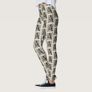 Legging Letra A Vintage Celtic Knot Monograma