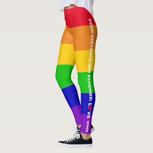 Legging LGBT Orgulho gay 2020 bandeira do arco-íris Love g (Esquerda)