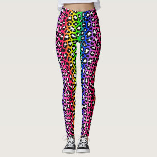Legging LGBT Orgulho Punk Rock Rainbow Leopardo Impressão