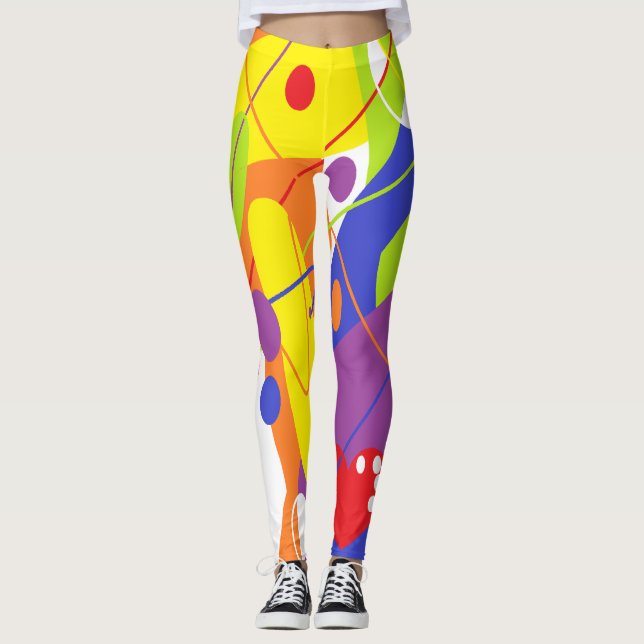 Legging LGBTQ+ / ORGULHO / Arco-Íris Cheio Design Abstrato (Frente)