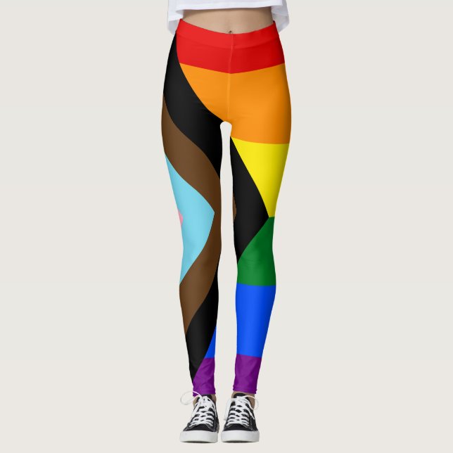 Legging LGBTQ & Pride - Sinalizador de Progresso do Arco-í (Frente)