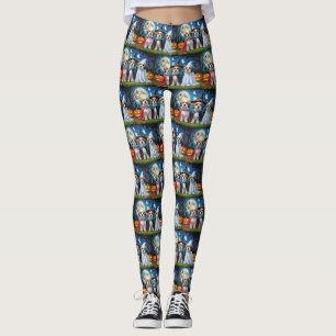 Legging Lhasa Apso Cachorros Pumpkin Halloween Engraçado