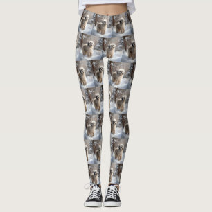 Legging Lhasa Apso Deixe Nevar Natal