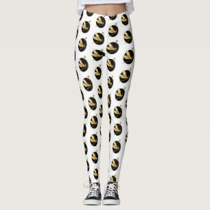 Legging libélula ouro em círculo preto