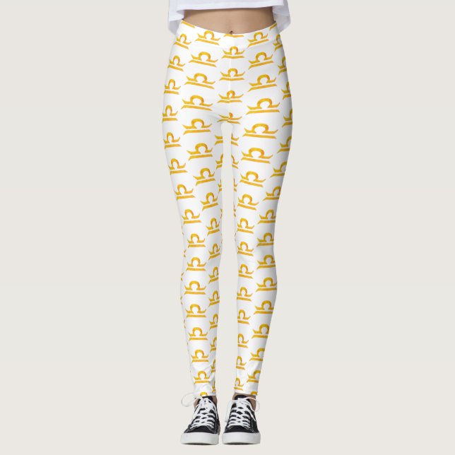 Legging Libra, Sinal de Zodíaco do Ouro Equilíbrio (Frente)