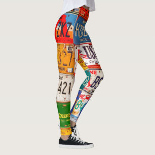Legging Licença dos Estados Unidos Plates Art America