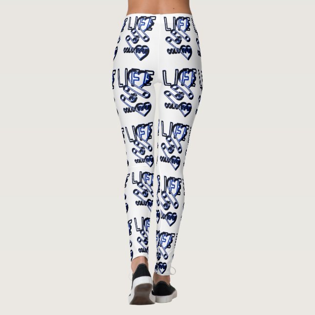 Legging Life Is Colourful Blau - Designerlogo (Verso)
