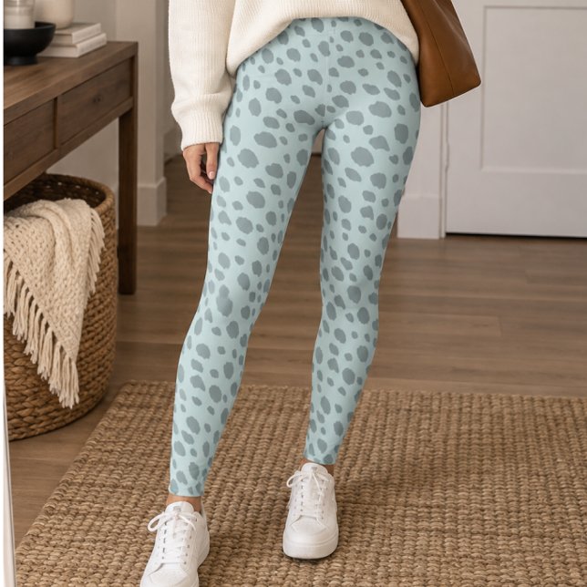 Legging Light Blue Grey Cheetah Spots (Criador carregado)