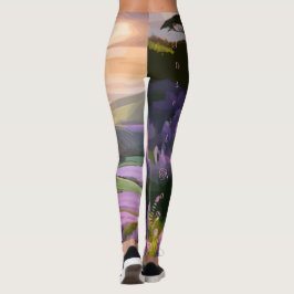 Legging Lilac Blooms: Arte ao Lado da Encosta no Brilho do