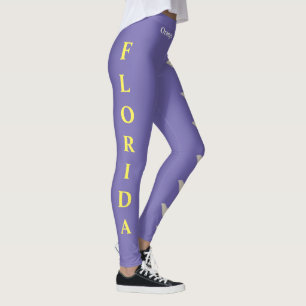 Legging Lilac Flor Estadual Flórida Laranja Flores Leggens