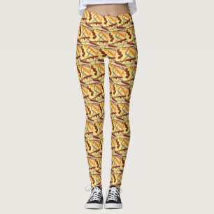 Legging Lilac Orange Dourado Cream Tan Art Deco