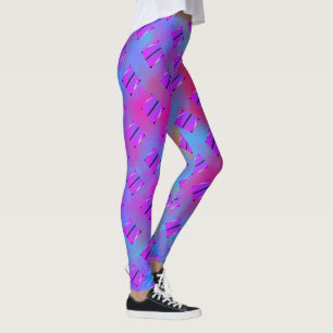Legging Lilac shapes, bluish circles or abstract hexagon