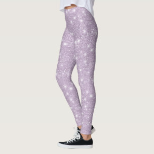 Legging Lilás Feminino Brilho Falso Glitter