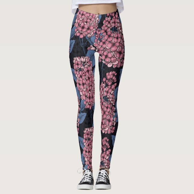 Legging Lilás rosa com azul escuro (Frente)