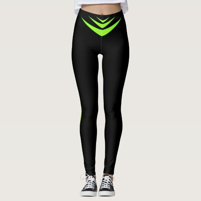 Legging Lima Verde Triplo Bumerangue em Preto (Frente)