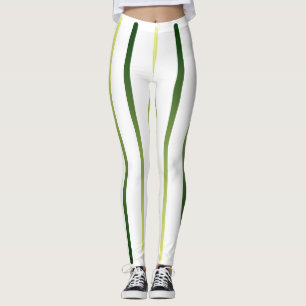 Legging Limão branco listrado Slimming calças desportivas