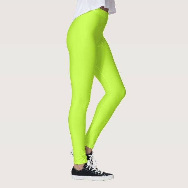 Legging Limão brilhante sólido verde-claro (Direita)