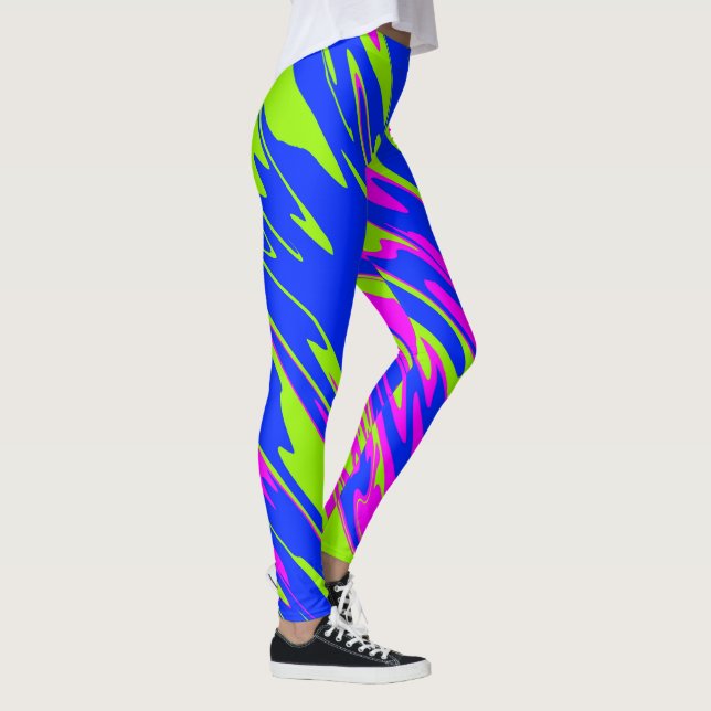 Legging Limão Cor-de-rosa com pulverização azul (Direita)