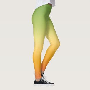 Legging Limão de limão-laranja-verde-tropical de Verão
