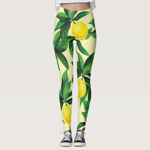 Legging Limão de vindima, padrão decorativo sem costura