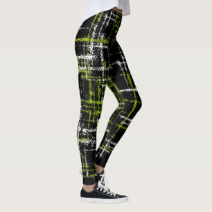 Legging limão e branco no entrecruzamento do abstrato do