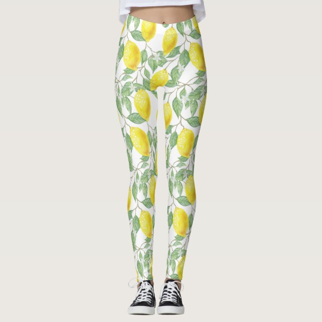 Legging Limões Amarelos bonito (Frente)