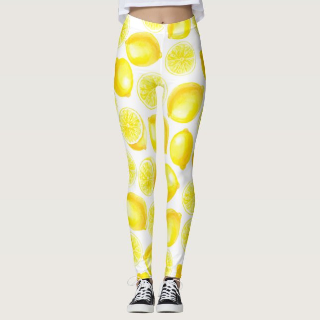 Legging Limões de aquarela design (Frente)