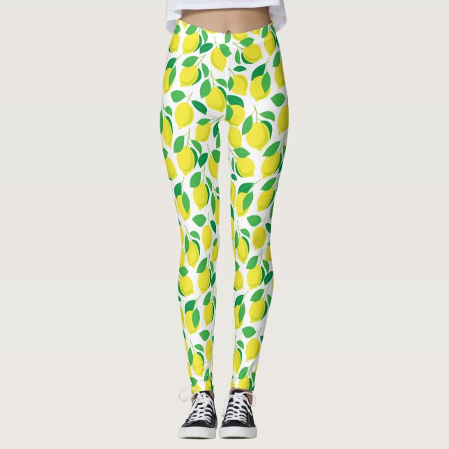 Legging Limões e padrão das folhas (Frente)