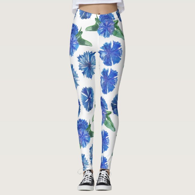 Legging Linda aquarela azul-corante (Frente)