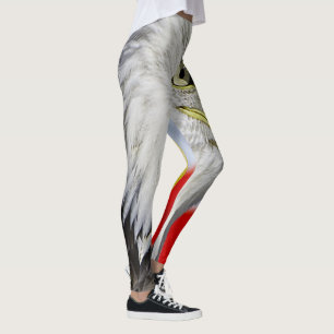 Legging Linda cabeça de águia careca e uma bandeira amer