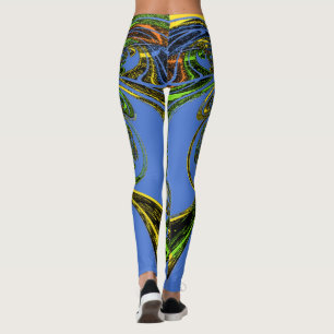 Legging Linda e azul maravilhosa ronda de fim de semana fe